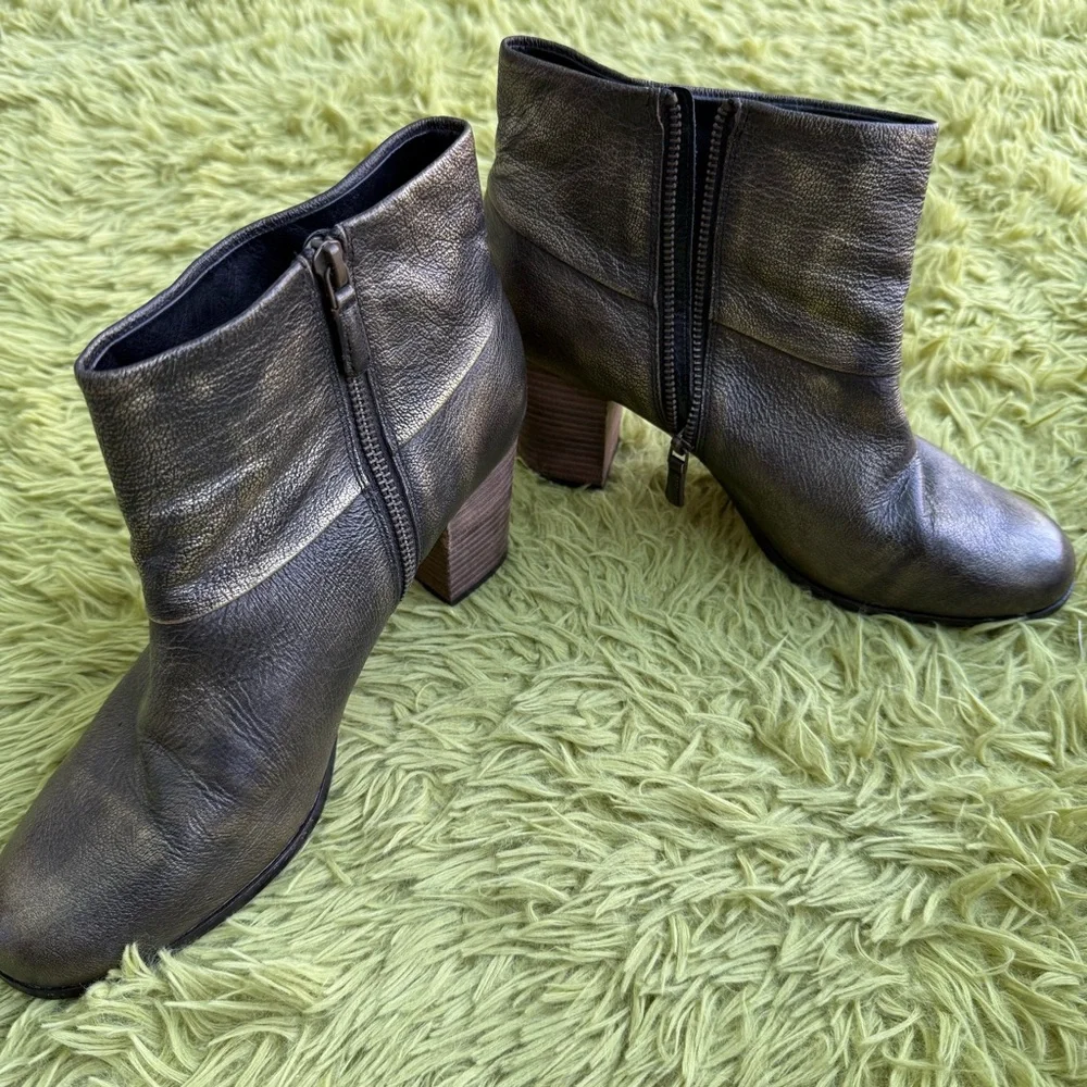 Cole Haan Nike Air Cassidy Black Leather Ankle Boots Size 10